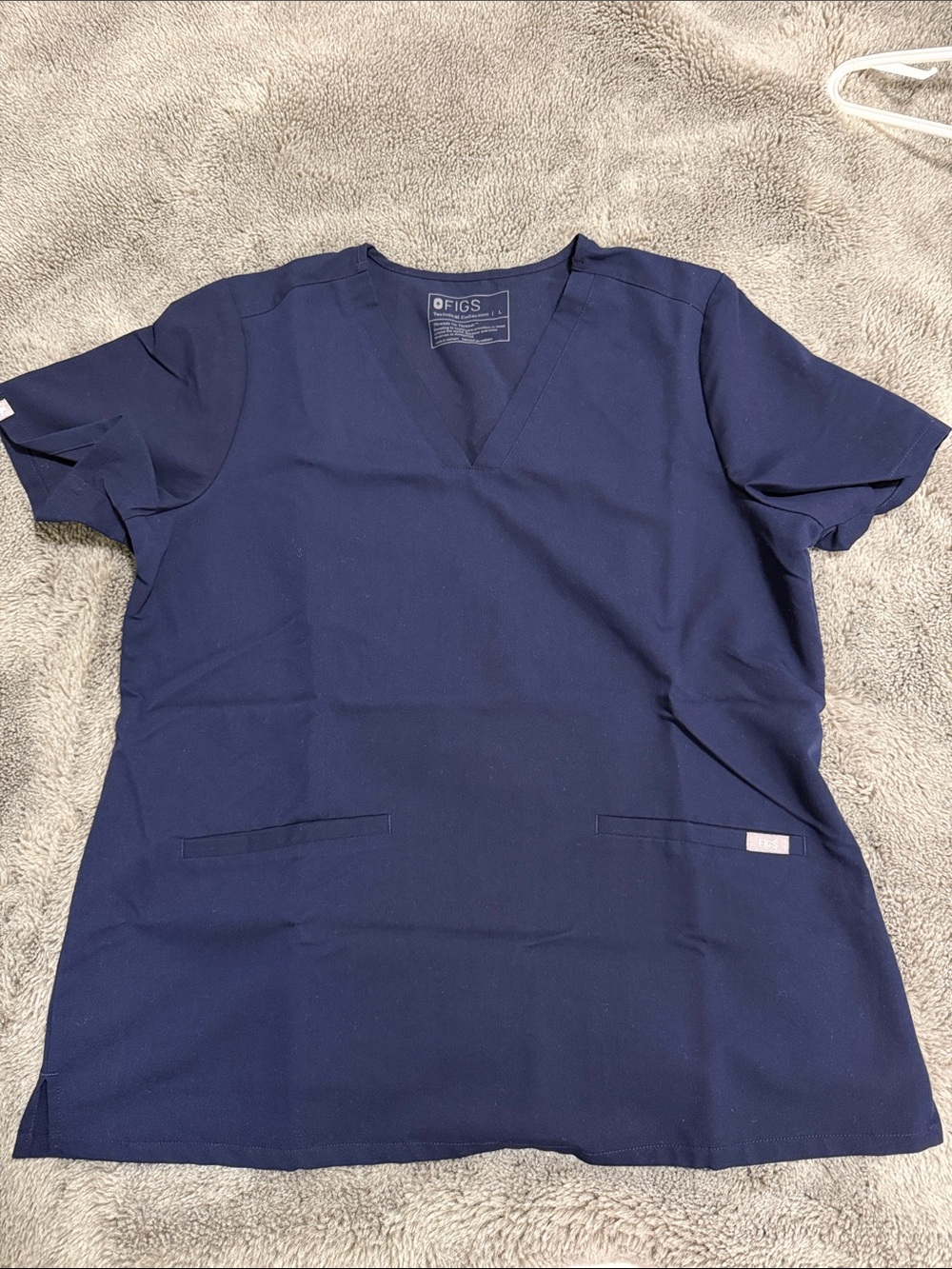 FIGS Navy V-Neck Short Sleeve Scrub Top
